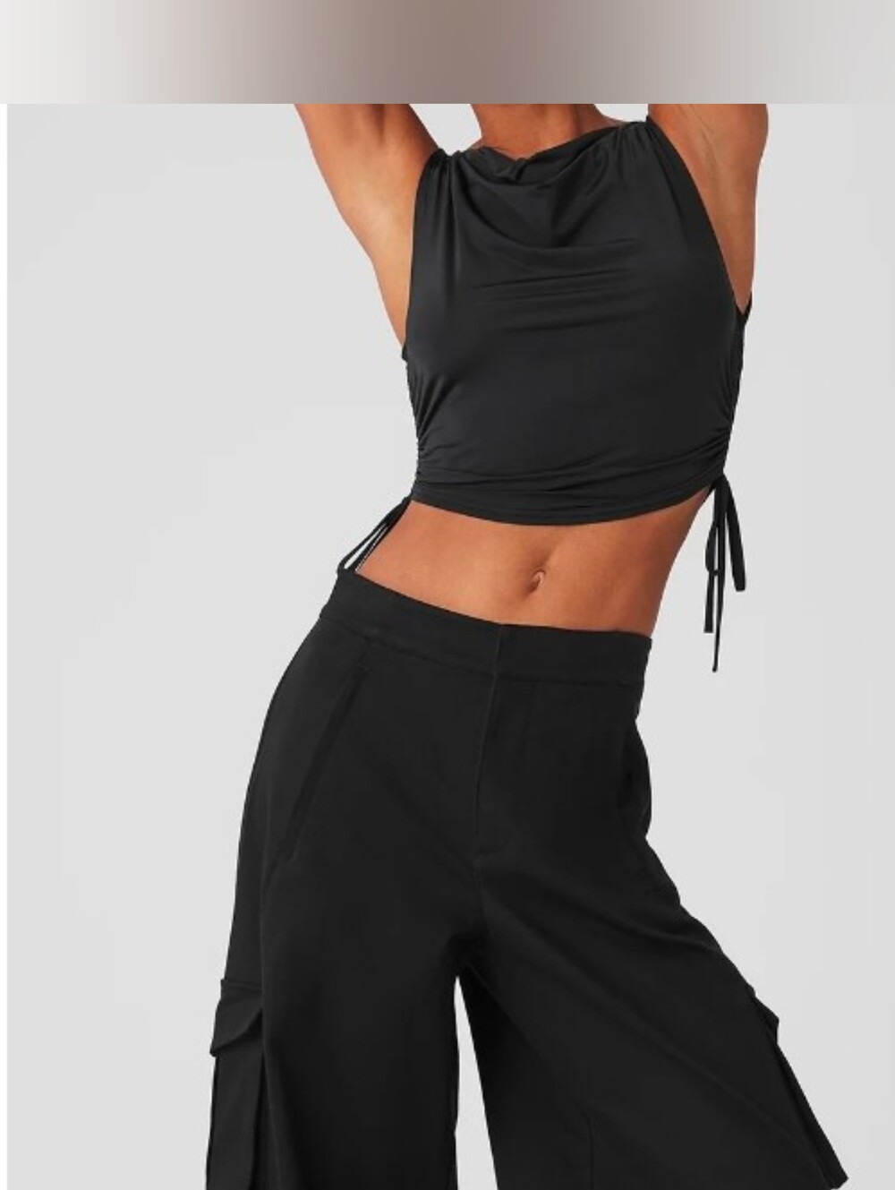EUC ALO Yoga Black Standout Crop Women's Tank SMALL